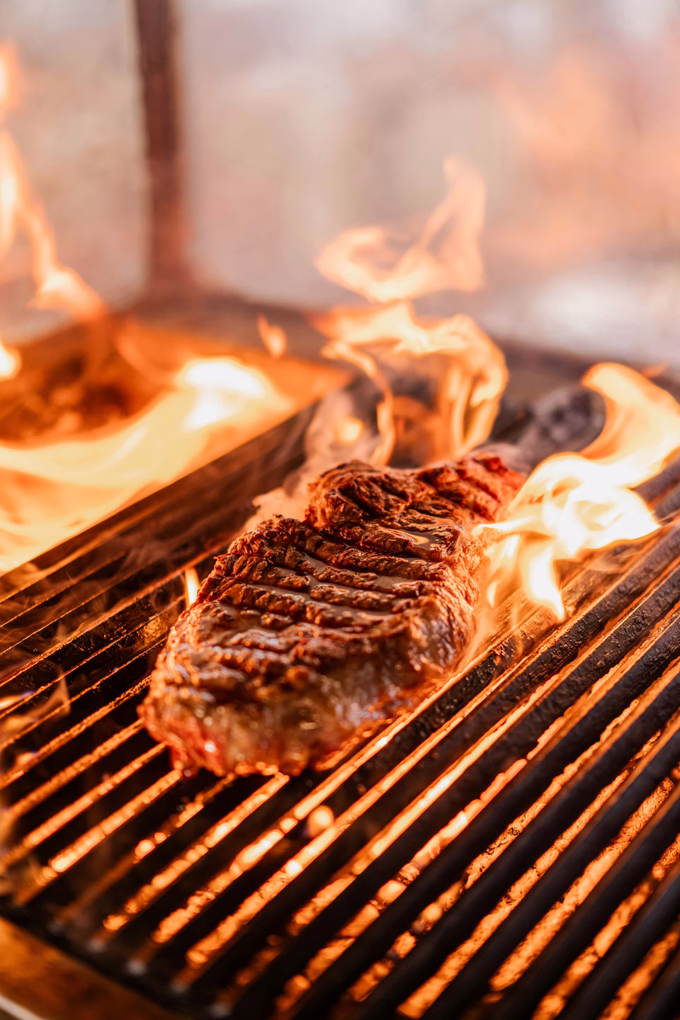 Detalle de carne a la brasa con textura